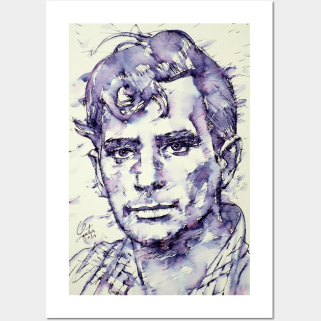 JACK KEROUAC watercolor and ink portrait Wall Art by lautir